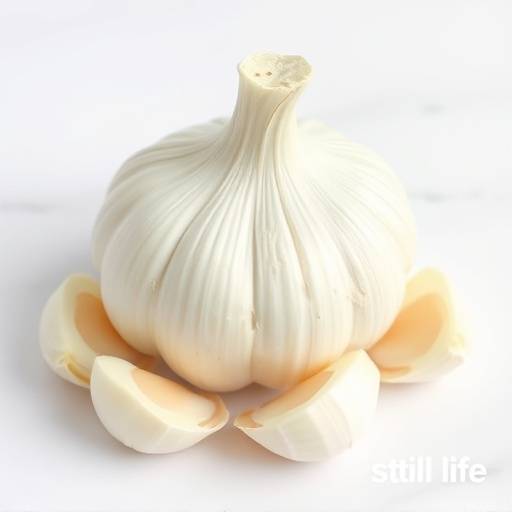 Una testa d'aglio, con alcuni spicchi separati